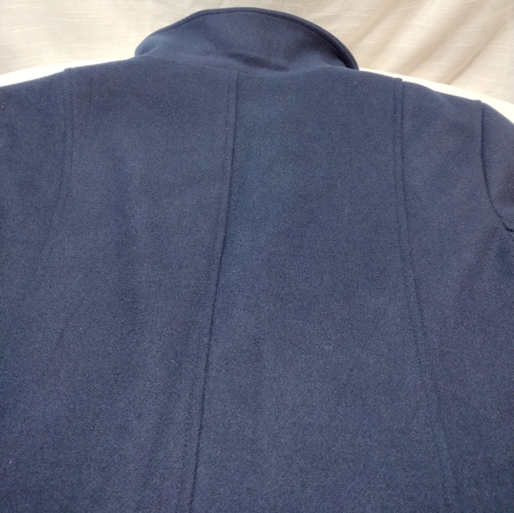 Haute Edition Navy Blue Wool Blend Peacoat With Oversized Scarf - Picture 3 of 12